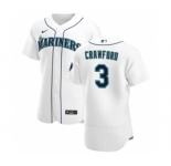 Men's Nike Seattle Mariners #3 J.P. Crawford White Home 2020 Authentic Player Baseball Jersey