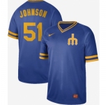 Men's Nike Seattle Mariners #51 Randy Johnson Royal Authentic Cooperstown Collection Stitched Baseball Jersey