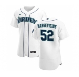 Men's Nike Seattle Mariners #52 Nick Margevicius White Home 2020 Authentic Player Baseball Jersey