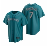 Men's Nike Seattle Mariners #7 Marco Gonzales Aqua Alternate Stitched Baseball Jersey