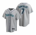 Men's Nike Seattle Mariners #7 Marco Gonzales Gray Road Stitched Baseball Jersey