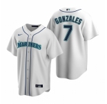 Men's Nike Seattle Mariners #7 Marco Gonzales White Home Stitched Baseball Jersey