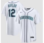 Men's Seattle Mariners #12 Josh Naylor White Cool Base Limited Stitched jersey