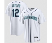 Men's Seattle Mariners #12 Josh Naylor White Cool Base Limited Stitched jersey