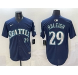 Men's Seattle Mariners #29 Cal Raleigh Navy Limited Stitched jersey
