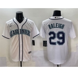 Men's Seattle Mariners #29 Cal Raleigh White Cool Base Stitched Baseball Jersey