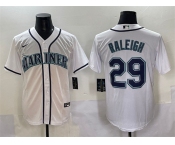 Men's Seattle Mariners #29 Cal Raleigh White Cool Base Stitched Baseball Jersey