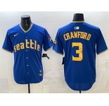 Men's Seattle Mariners #3 Cal Raleigh Royal 2025 Limited Stitched jersey