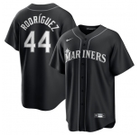 Men's Seattle Mariners #44 Julio Rodríguez Black Lights Out Limited Stitched Baseball Jersey
