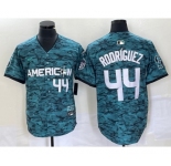Men's Seattle Mariners #44 Julio Rodriguez Teal 2023 All Star Cool Base With Patch Stitched Baseball Jersey