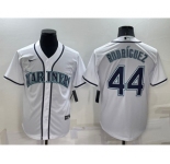Men's Seattle Mariners #44 Julio Rodriguez White Stitched MLB Cool Base Nike Jersey