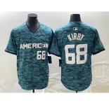 Men's Seattle Mariners #68 Adolis Garcia Number Teal 2023 All Star Stitched Baseball Jersey
