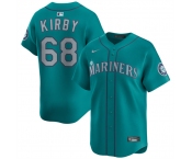 Men's Seattle Mariners #68 George Kirby Aqua Limited Stitched Baseball Jersey