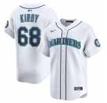 Men's Seattle Mariners #68 George Kirby White Home Limited Stitched Baseball Jersey