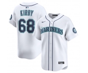 Men's Seattle Mariners #68 George Kirby White Home Limited Stitched Baseball Jersey