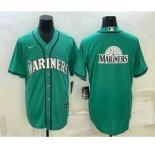 Men's Seattle Mariners Big Logo Green Stitched MLB Cool Base Nike Jersey