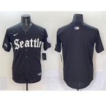 Men's Seattle Mariners Blank Black 'Deep Sea Gothic Edition' Vapor Premier Limited Stitched Baseball Jersey