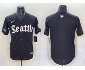 Men's Seattle Mariners Blank Black 'Deep Sea Gothic Edition' Vapor Premier Limited Stitched Baseball Jersey