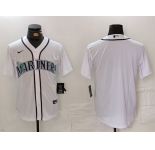 Men's Seattle Mariners Blank White Cool Base Stitched jersey