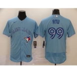 Men's Nike Blue Jays #99 Hyun-Jin Ryu Light Blue 2020 Baseball Flexbase Jersey