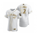 Men's Nike Toronto Blue Jays #12 Roberto Alomar White 2020 Authentic Golden Edition Baseball Jersey