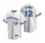 Men's Nike Toronto Blue Jays #12 Roberto Alomar White Cooperstown Collection Home Stitched Baseball Jersey