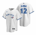 Men's Nike Toronto Blue Jays #12 Roberto Alomar White Home Stitched Baseball Jersey