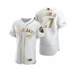 Men's Nike Toronto Blue Jays #27 Vladimir Guerrero Jr. White 2020 Authentic Golden Edition Baseball Jersey