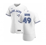 Men's Nike Toronto Blue Jays #49 Jonathan Davis White Home 2020 Authentic Player Baseball Jersey