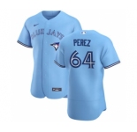 Men's Nike Toronto Blue Jays #64 Hector Perez Light Blue Alternate 2020 Authentic Player Baseball Jersey