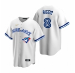 Men's Nike Toronto Blue Jays #8 Cavan Biggio White Cooperstown Collection Home Stitched Baseball Jersey