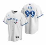 Men's Nike Toronto Blue Jays #99 Hyun-Jin Ryu White Home Stitched Baseball Jersey