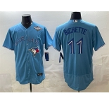Men's Toronto Blue Jays #11 Bo Bichette Blue 2025 World Series Flex Base Stitched Baseball Jersey