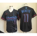Men's Toronto Blue Jays #11 Bo Bichette Navy 2024 City Connect Limited Stitched Baseball Jersey