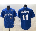 Men's Toronto Blue Jays #11 Bo Bichette Royal 2025 World Series Cool Base Stitched Baseball Jersey