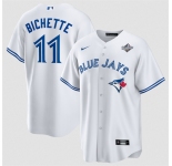 Men's Toronto Blue Jays #11 Bo Bichette White 2025 World Series Home Cool Base Stitched Jersey