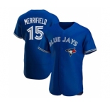 Men's Toronto Blue Jays #15 Whit Merrifield Royal Flex Base Stitched Baseball Jersey