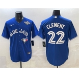 Men's Toronto Blue Jays #22 Ernie Clement Blue 2025 World Series Cool Base Stitched Baseball Jersey
