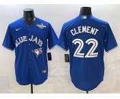 Men's Toronto Blue Jays #22 Ernie Clement Blue 2025 World Series Cool Base Stitched Baseball Jersey