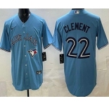 Men's Toronto Blue Jays #22 Ernie Clement Light Blue Cool Base Jersey