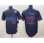 Men's Toronto Blue Jays #22 Ernie Clement Navy 2025 World Series City Connect Limited Stitched Baseball Jersey