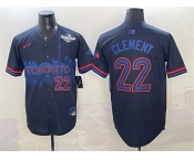 Men's Toronto Blue Jays #22 Ernie Clement Navy 2025 World Series City Connect Limited Stitched Baseball Jersey