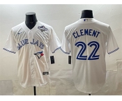 Men's Toronto Blue Jays #22 Ernie Clement White 2025 World Series Home Cool Base Stitched Jersey