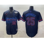 Men's Toronto Blue Jays #25 Anthony Santander Navy 2025 World Series City Connect Limited Stitched Baseball Jersey