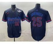 Men's Toronto Blue Jays #25 Anthony Santander Navy 2025 World Series City Connect Limited Stitched Baseball Jersey