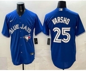 Men's Toronto Blue Jays #25 Daulton Varsho Blue Cool Base Jersey