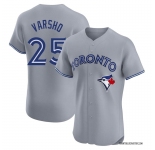 Men's Toronto Blue Jays #25 Daulton Varsho Grey Cool Base Stitched Baseball Jersey