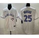 Men's Toronto Blue Jays #25 Daulton Varsho White Cool Base Jersey