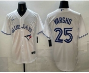 Men's Toronto Blue Jays #25 Daulton Varsho White Cool Base Jersey