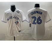 Men's Toronto Blue Jays #26 Matt Chapman White 2025 World Series Home Cool Base Stitched Jersey